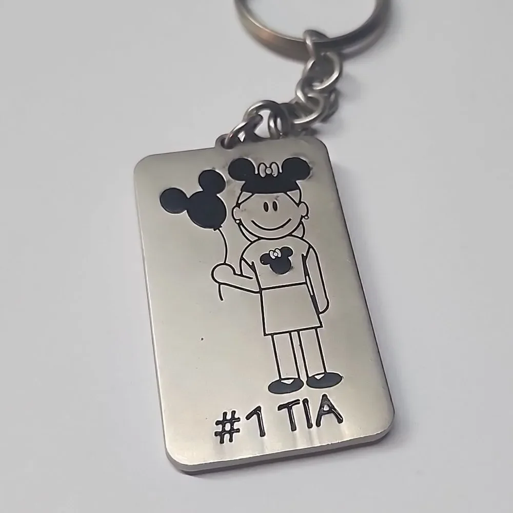 Walt Disney World '#1 Tia'' Polished Aluminum Key Chain